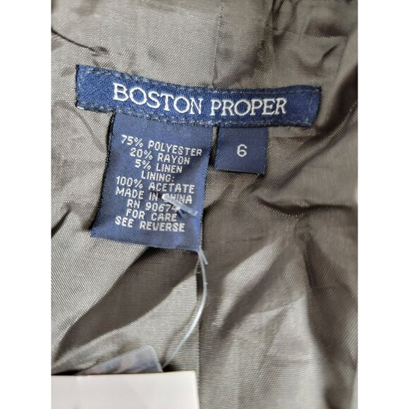 Boston Proper Women's Single-Breasted Polyester Blend Casual Blazer Gray 6 NEW - Picture 4 of 8